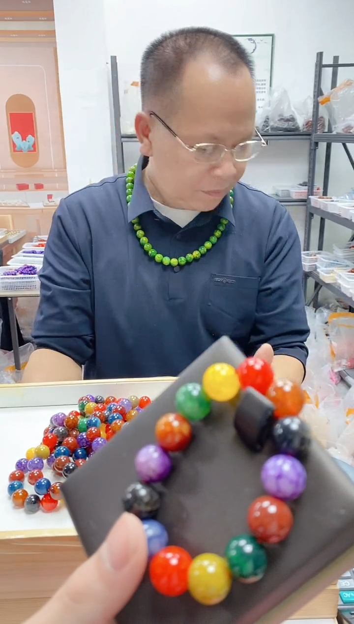 未镶嵌手串玛瑙/玉髓多宝龙纹玛瑙手串14mm