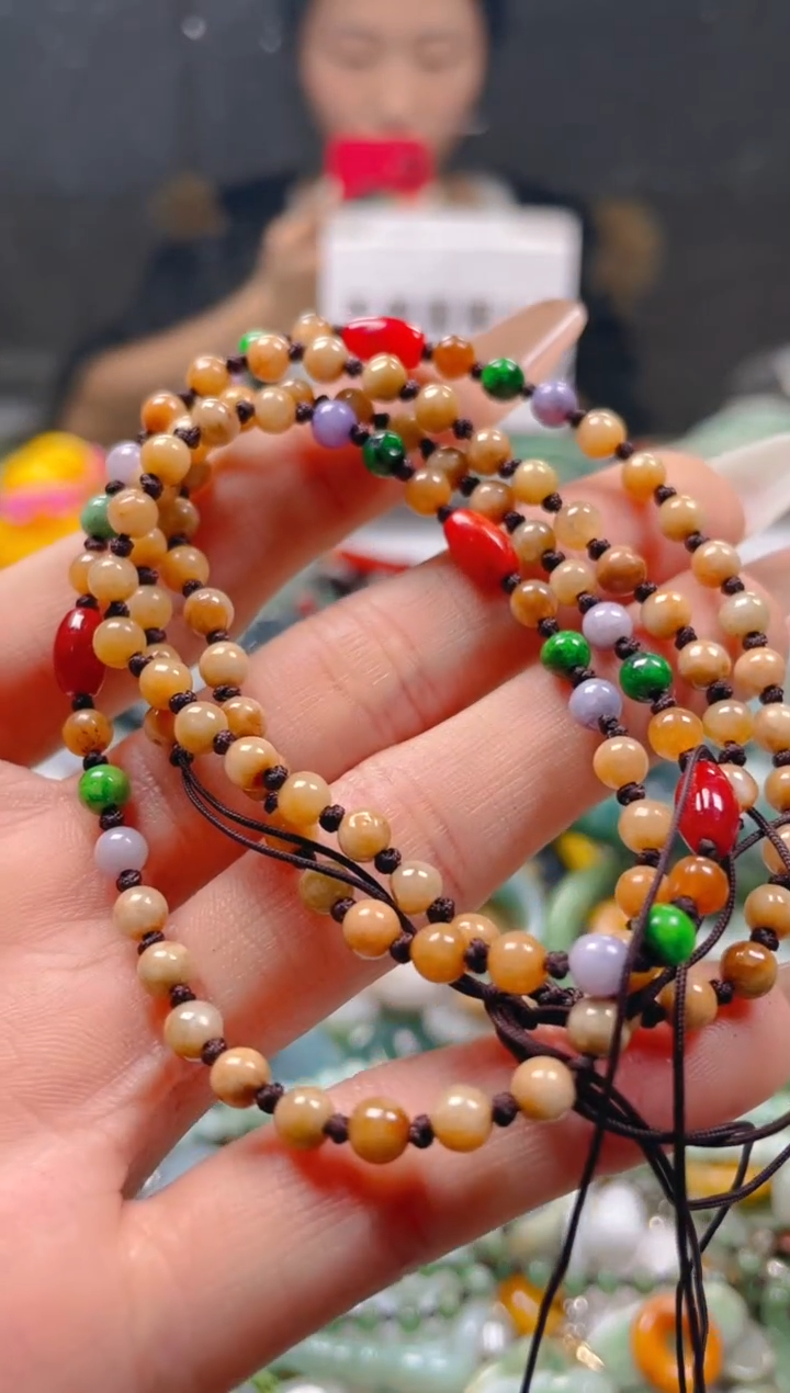 【闪购商品】翡翠颈饰未镶嵌4-5MM/U/翡翠A货一图一物