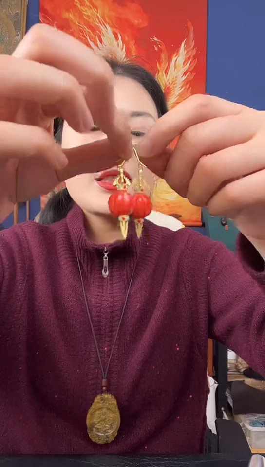 【闪购商品】橄榄核手串/手链特色南瓜耳饰