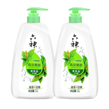 Liushen/六神绿茶+甘草清爽型沐浴露绿色 1L