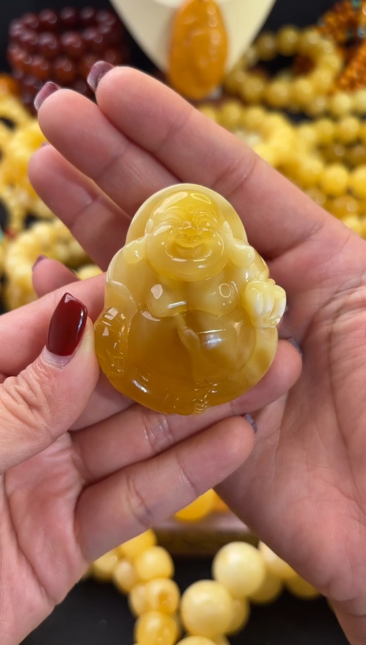 【闪购商品】蜜蜡颈饰未镶嵌弥勒佛开心佛大肚佛未来佛