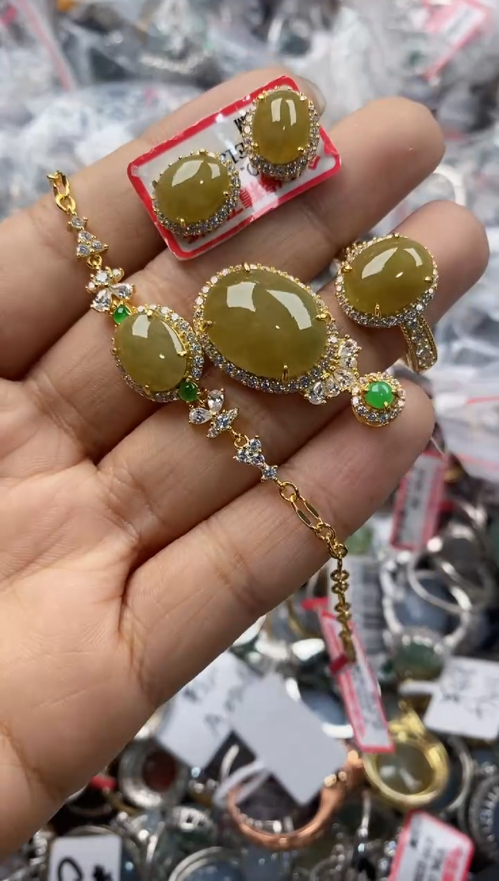 银S925镶嵌戒指翡翠666----4