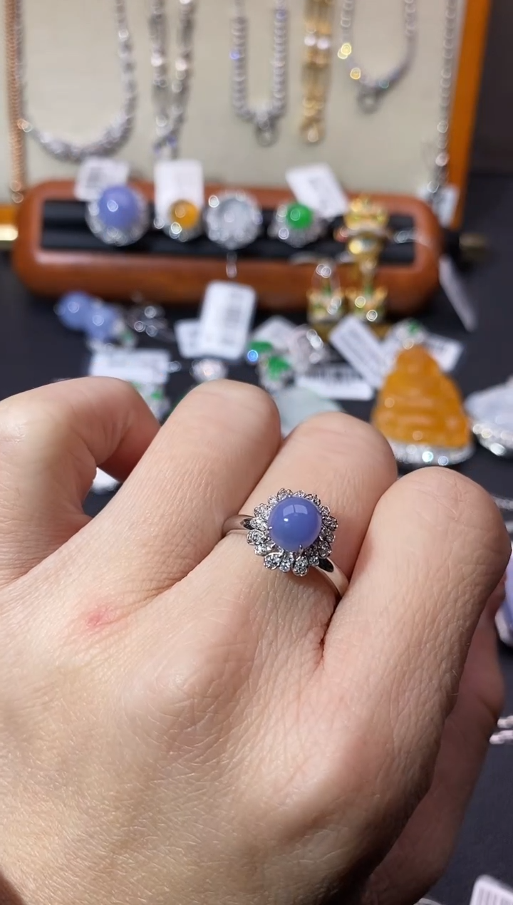 【闪购商品】翡翠戒指18K金镶嵌戒指