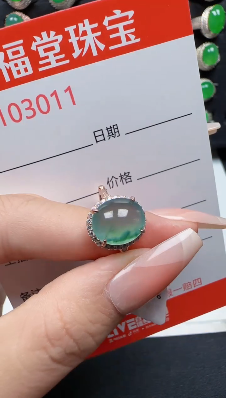 【闪购商品】翡翠戒指银S925镶嵌3011
