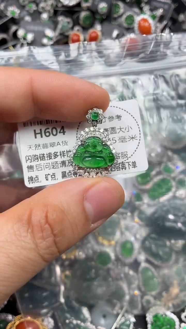 颈饰未镶嵌翡翠H604吊坠