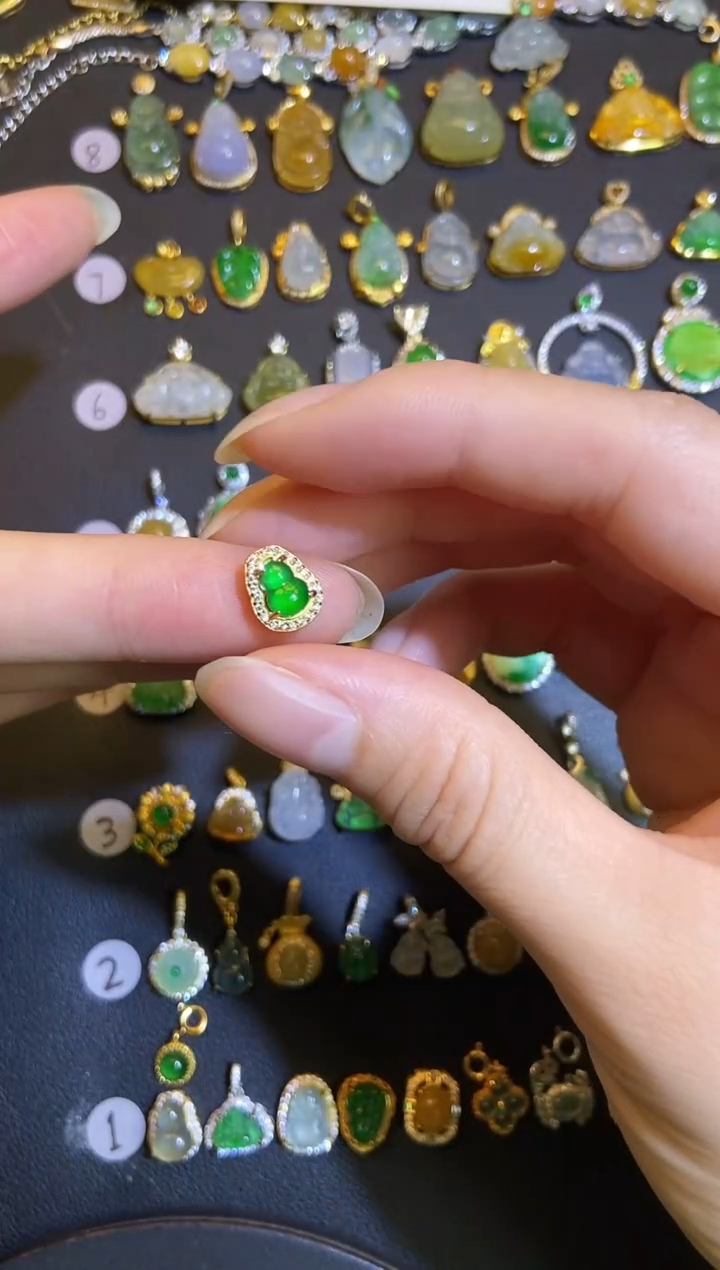 吊坠(不含链)银S925镶嵌翡翠1