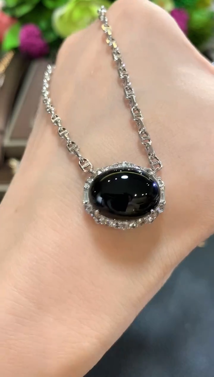 套链18K金镶嵌翡翠m78  
