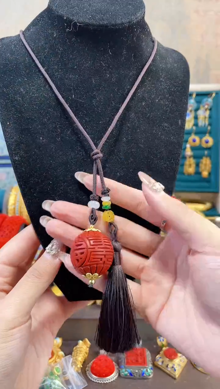 【闪购商品】非遗雕漆3.0单珠毛衣链福寿