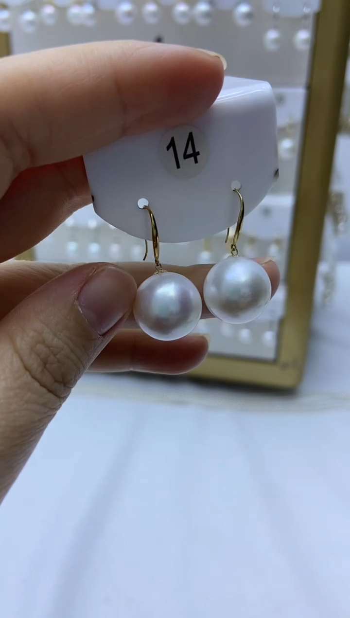 18K金镶嵌耳饰淡水珍珠14