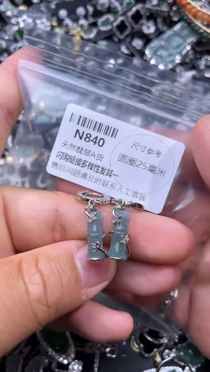 【闪购商品】翡翠颈饰未镶嵌N840耳扣