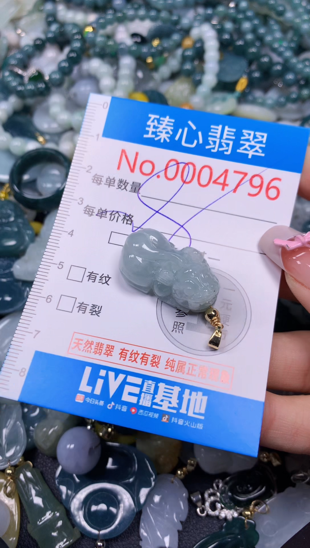 【闪购商品】翡翠颈饰未镶嵌含绳0004796