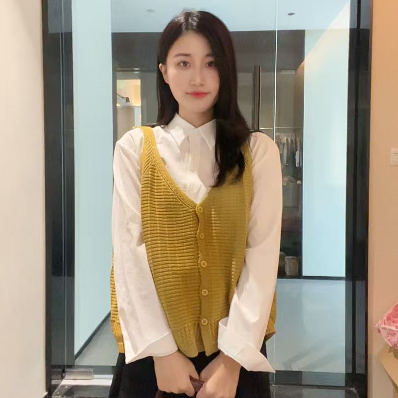 宽松型常规款女吊带V领大码针织马夹通勤风透气厚款秋季新款2025