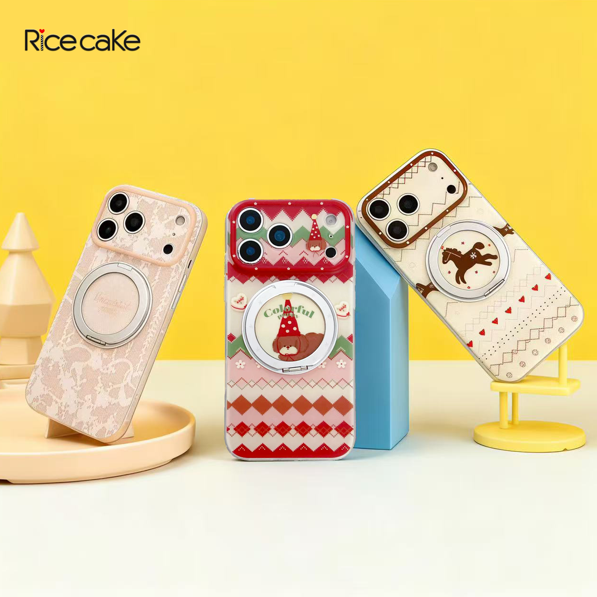 【360旋转支架系列】卡通创意适用苹果17promax/16手机壳15新款全包