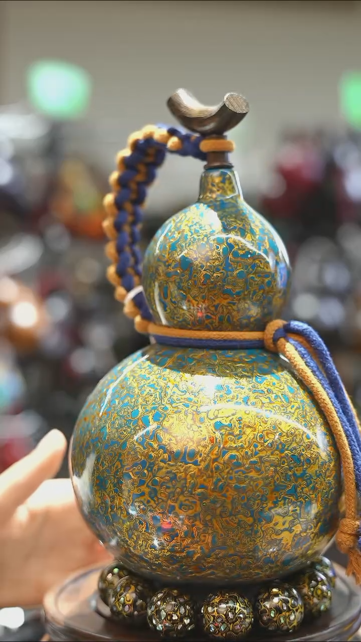 【闪购商品】 WU261漆艺酒葫芦不包手串及旋转底座