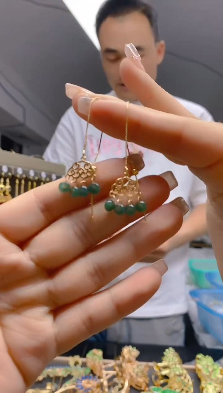 【闪购商品】翡翠耳饰合金175翡翠耳线