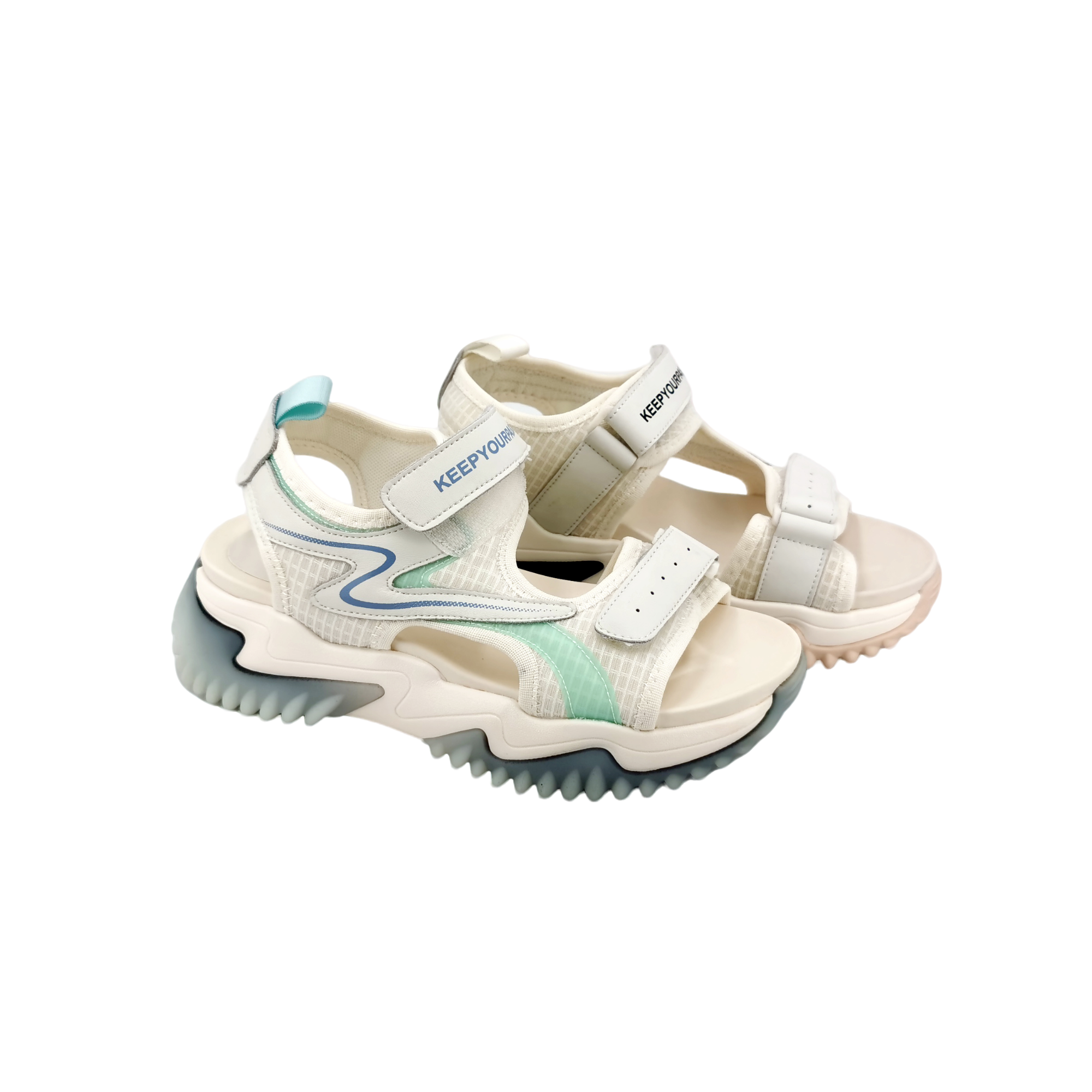 KANGNAI/康奈1G224014夏季厚底搭扣可调整休闲舒适女沙滩凉鞋