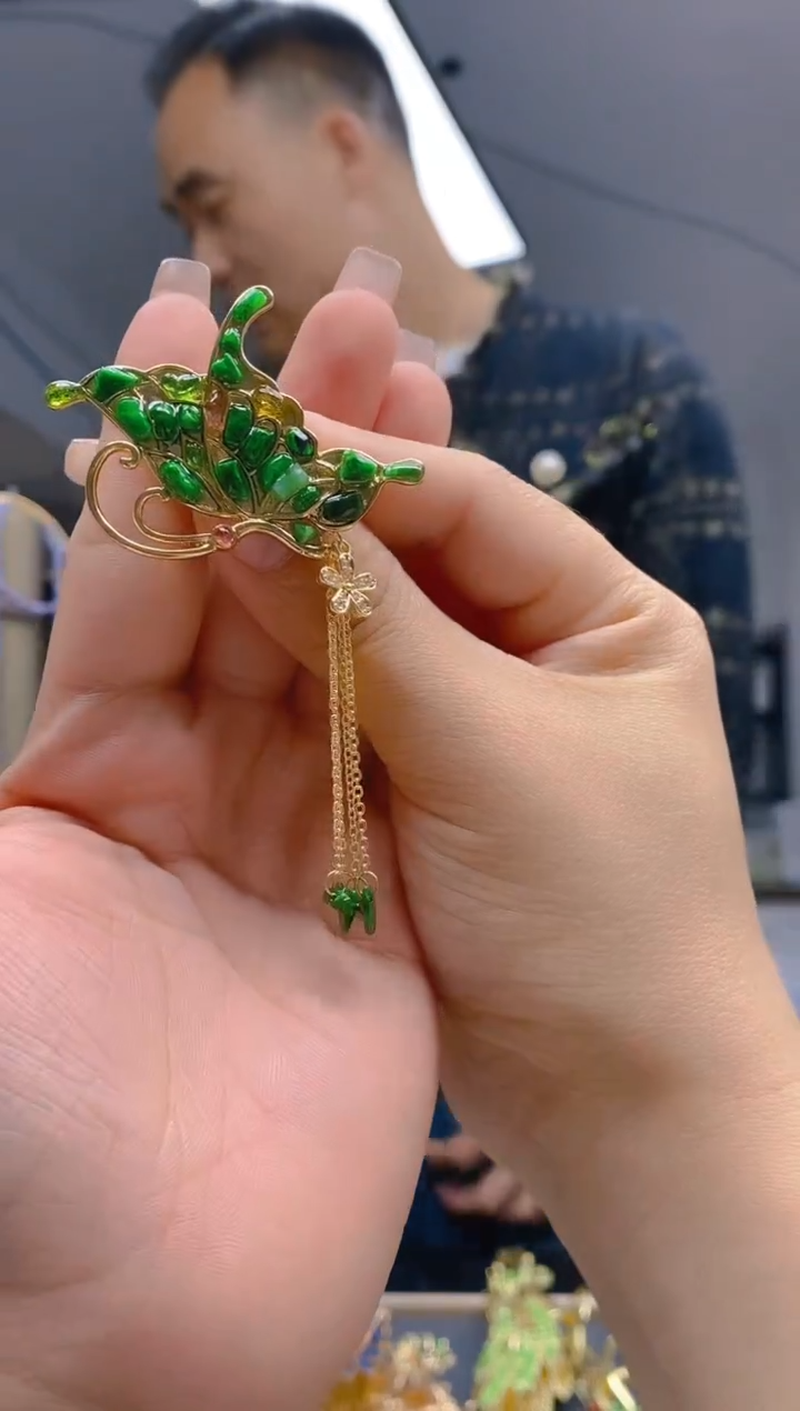 【闪购商品】翡翠耳饰合金252翡翠发簪
