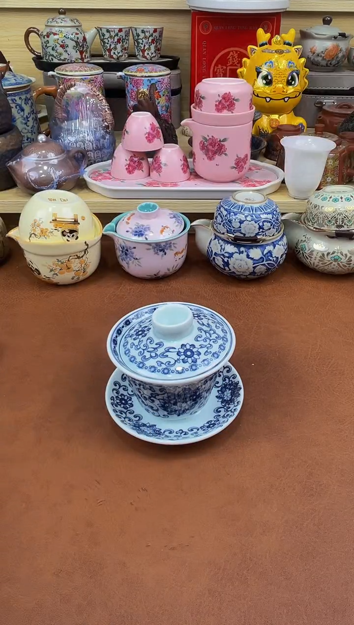 陶瓷茶具摆件旅行套组