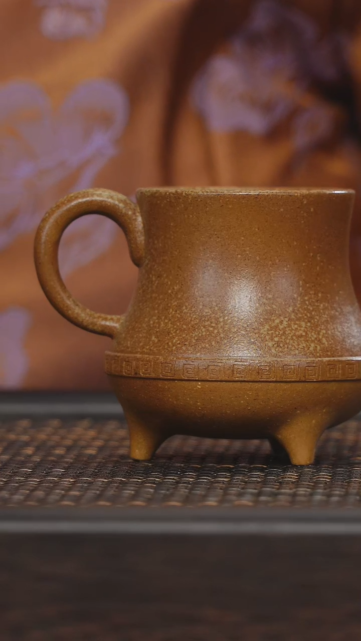 【闪购商品】紫砂茶杯非遗茶器-柴烧手把杯