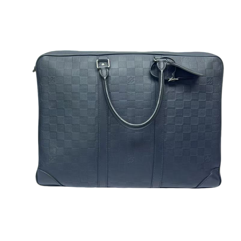 95新 LouisVuitton/路易威登 lv//全皮压纹棋盘格手提公文包（455）