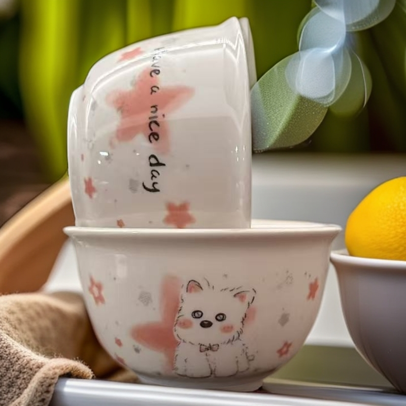 陶瓷碗卡通可爱家用米饭碗吃饭碗