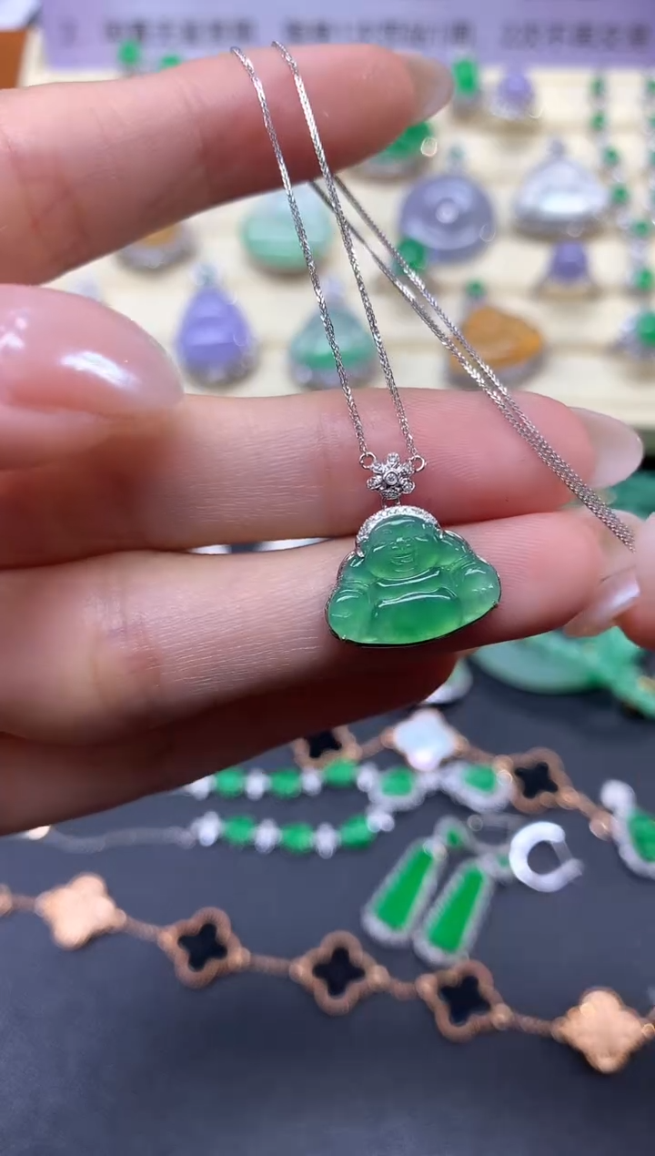 【闪购商品】翡翠套链18K金镶嵌套链|2700+270
