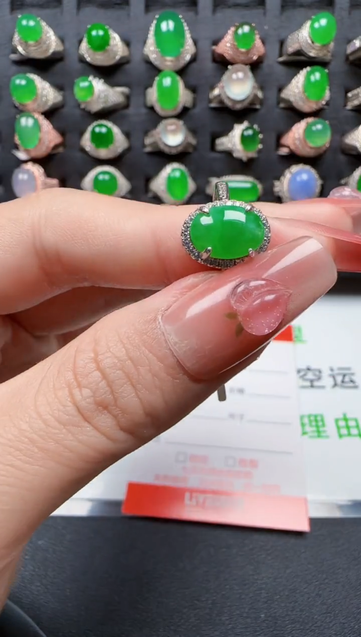【闪购商品】翡翠戒指银S925镶嵌3245