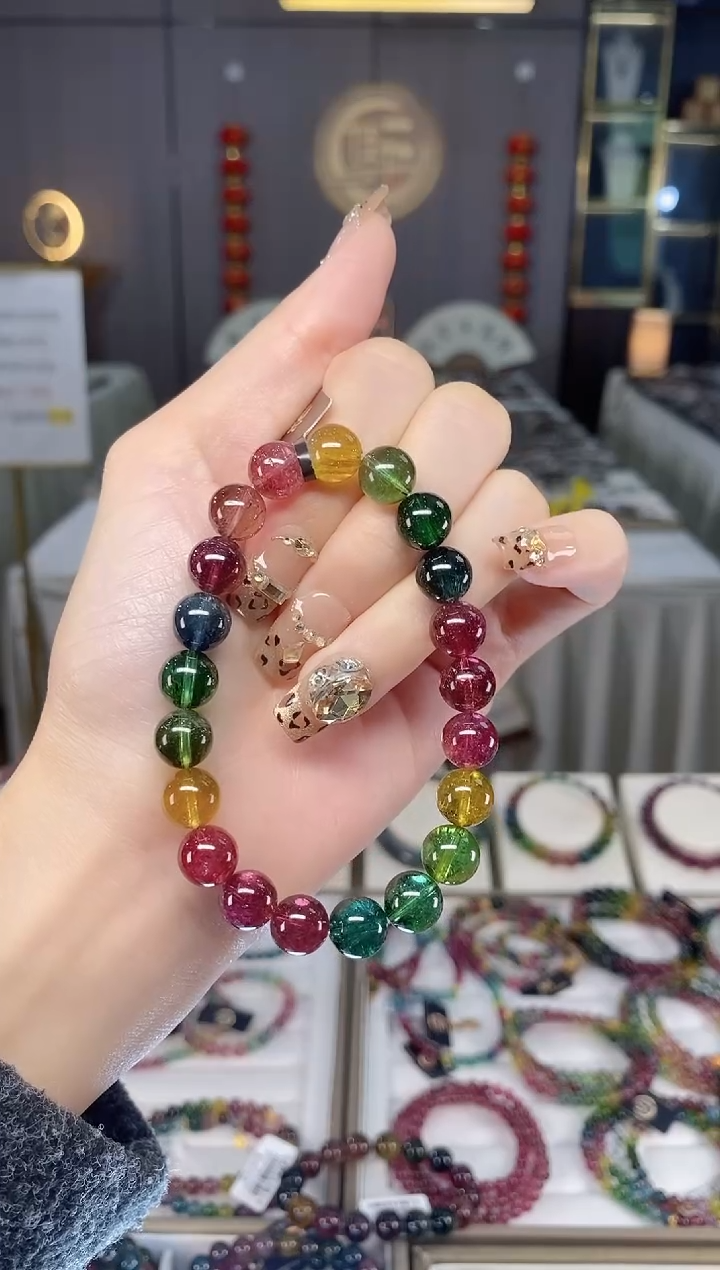 未镶嵌收藏级老矿色标净体单圈手串9mm+碧玺dan一物一证