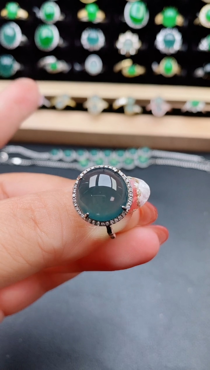 【闪购商品】翡翠戒指银S925镶嵌80800