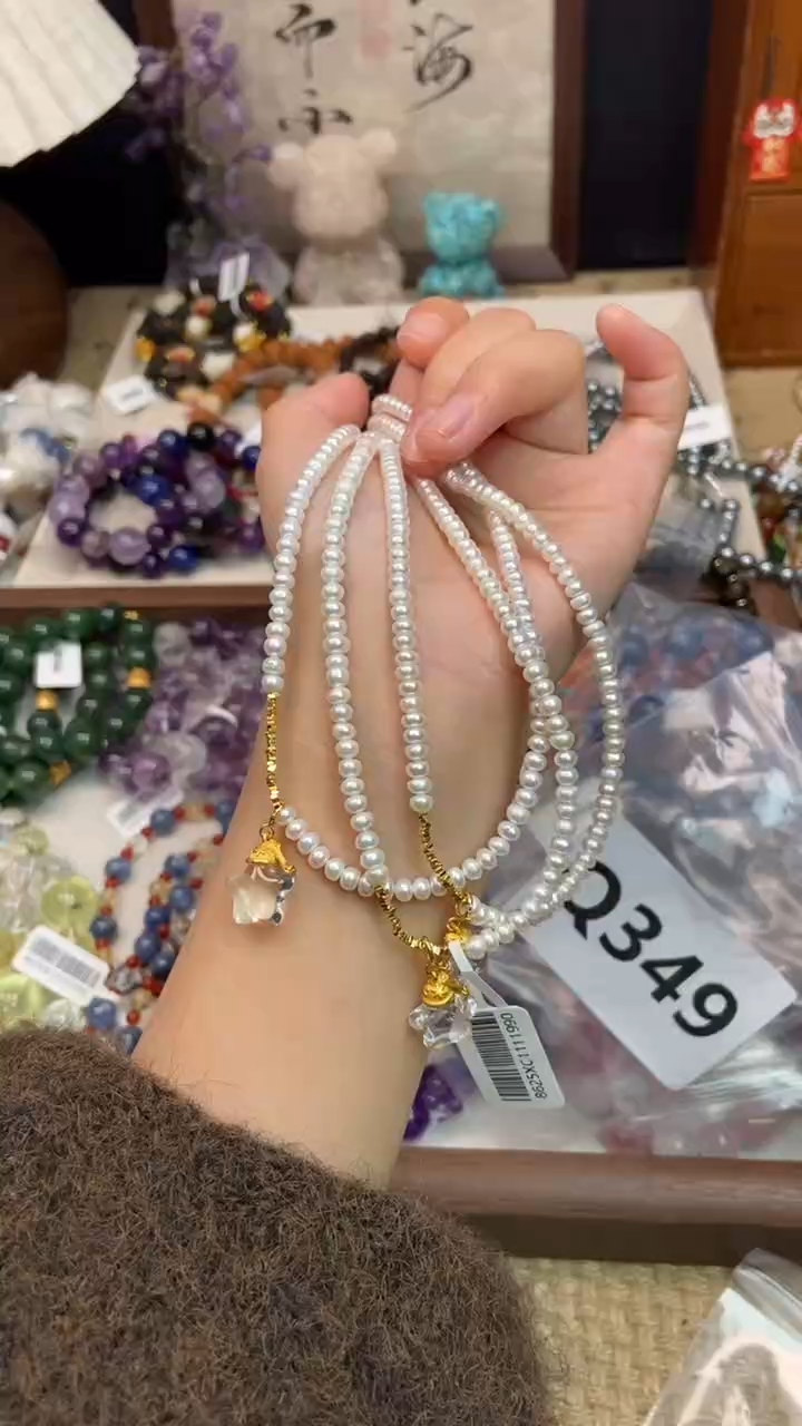 颈饰银S925镶嵌淡水珍珠349