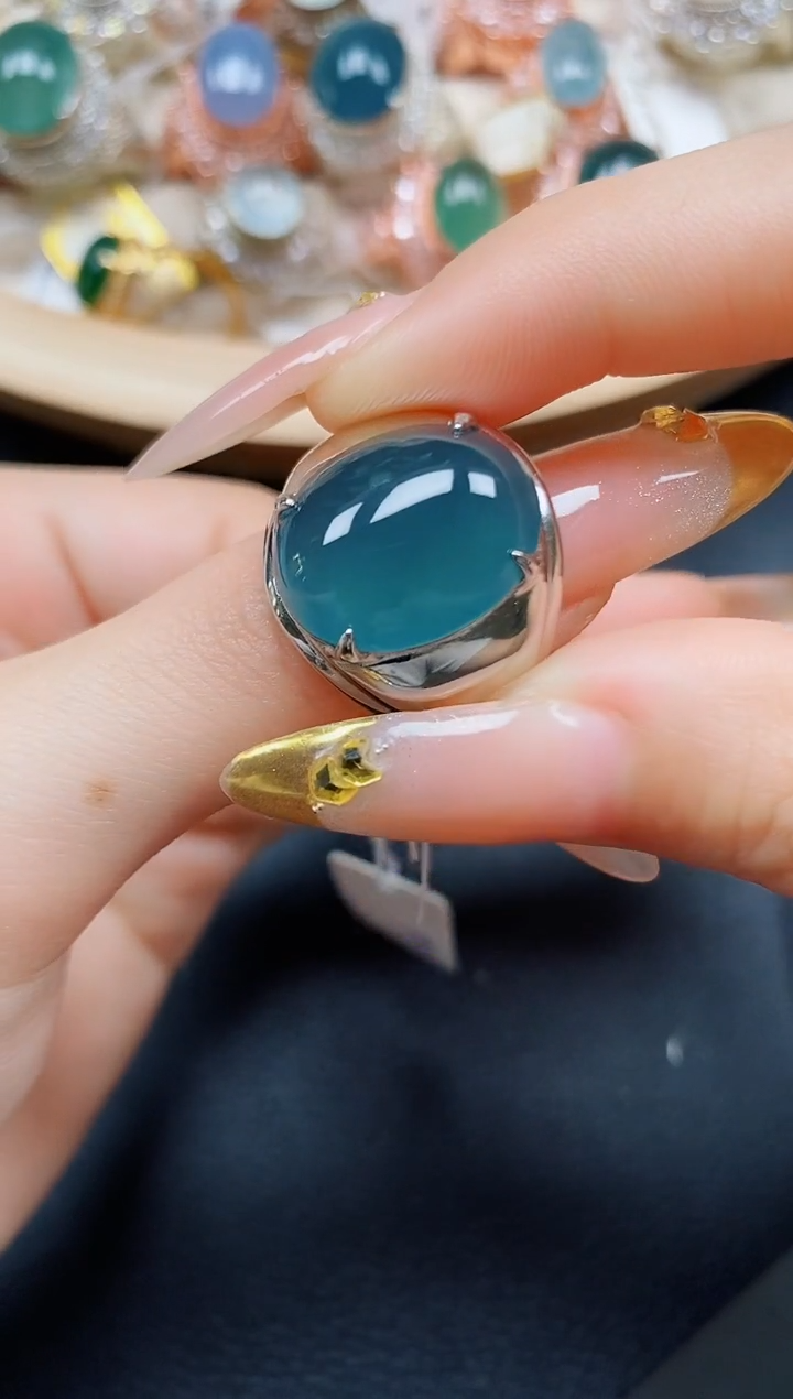 【闪购商品】翡翠戒指银S925镶嵌翡翠