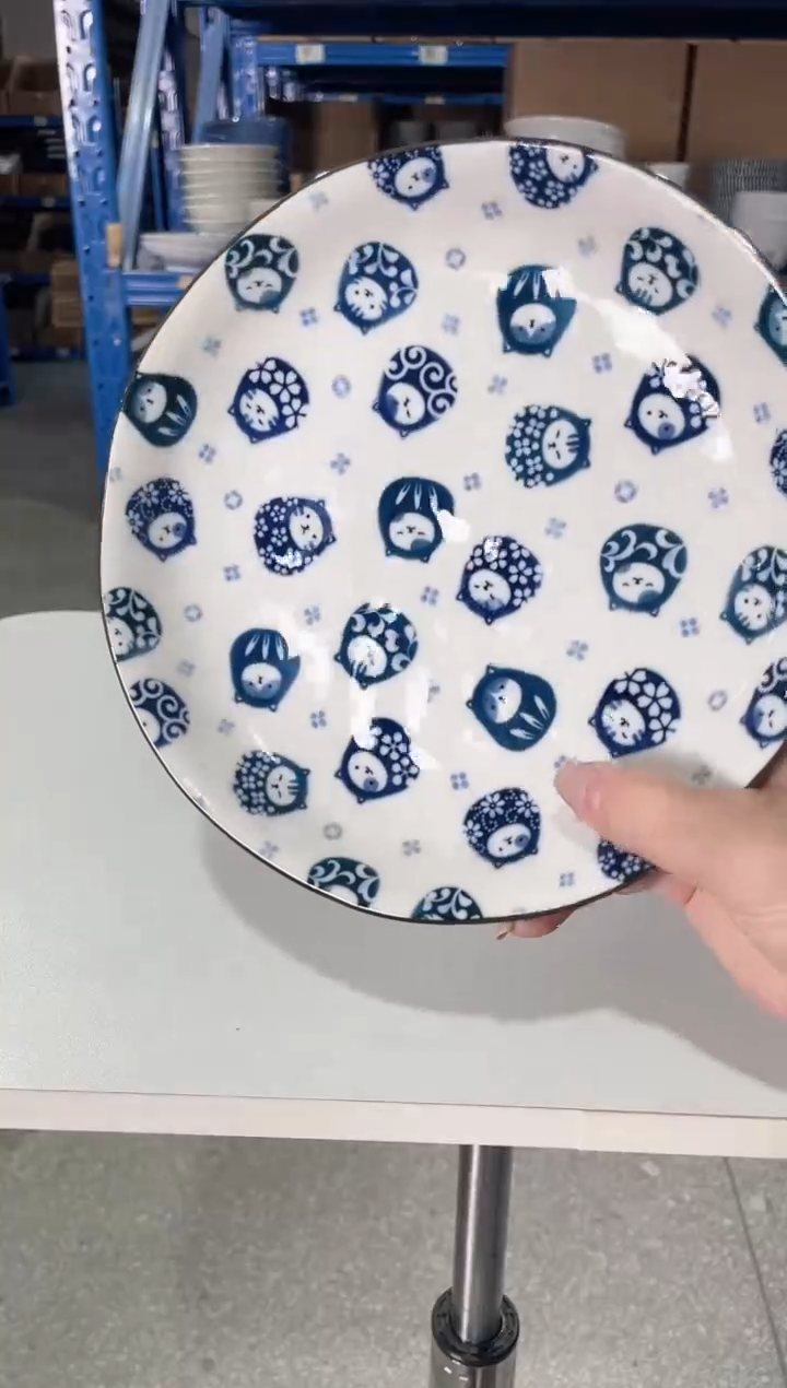 陶瓷舞猫·达摩 7.6英寸盘