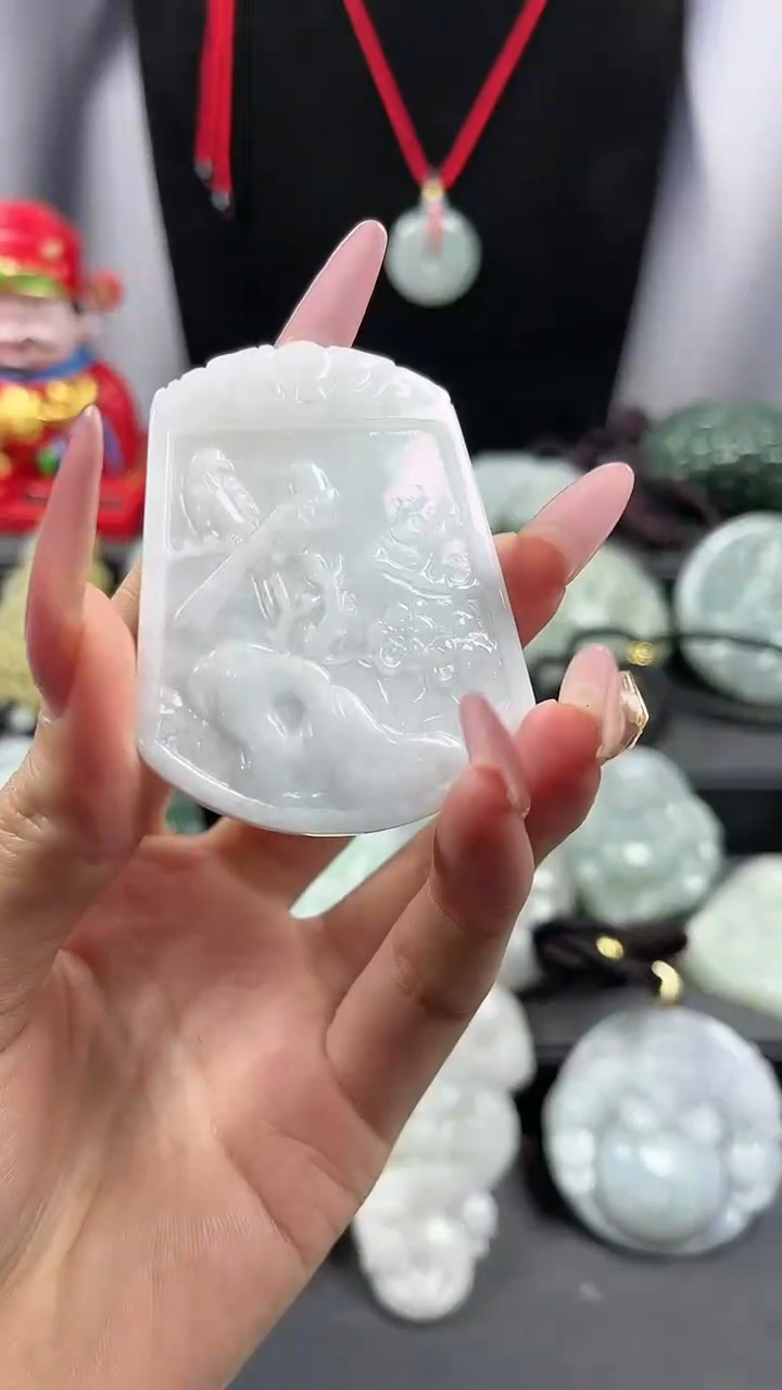 【闪购商品】翡翠颈饰未镶嵌喜鹊双喜临门