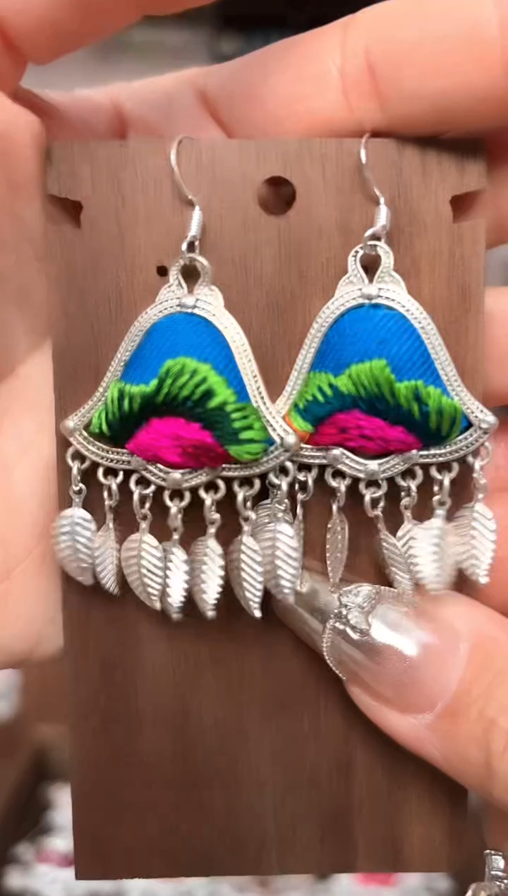 【闪购商品】织绣织绣民族风老绣日常必备耳饰340