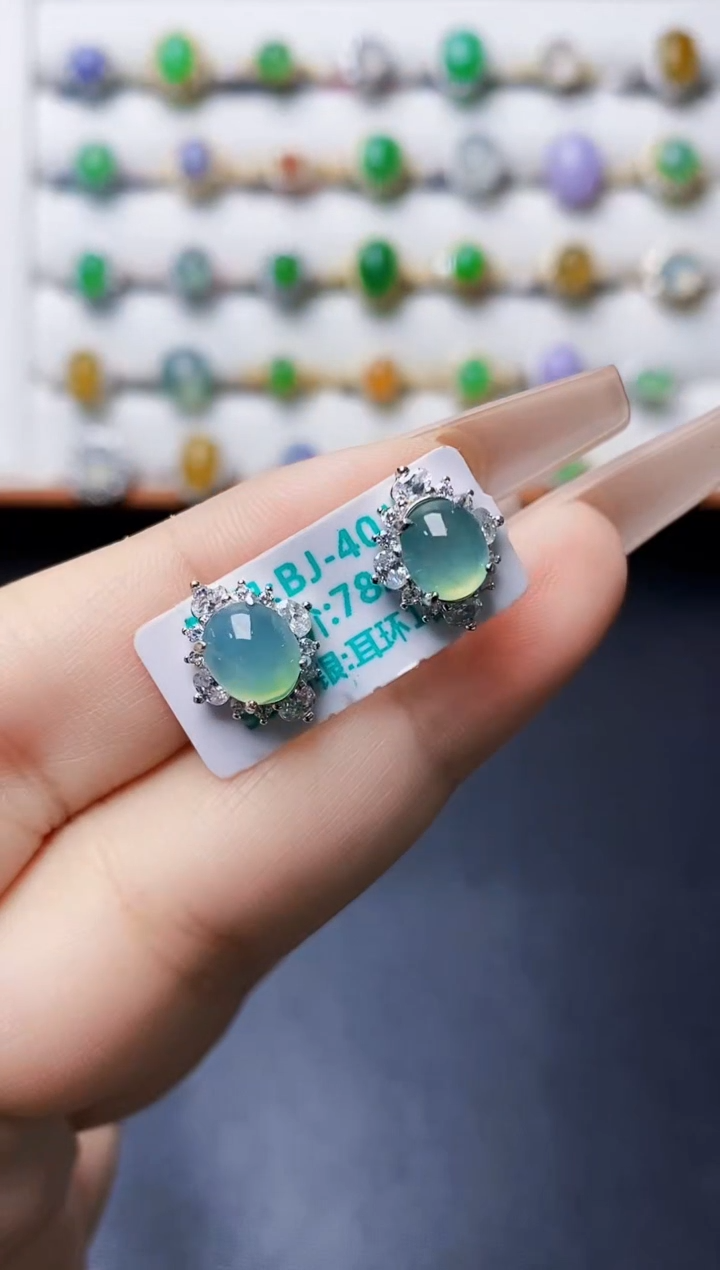 银S925镶嵌戒指翡翠0149