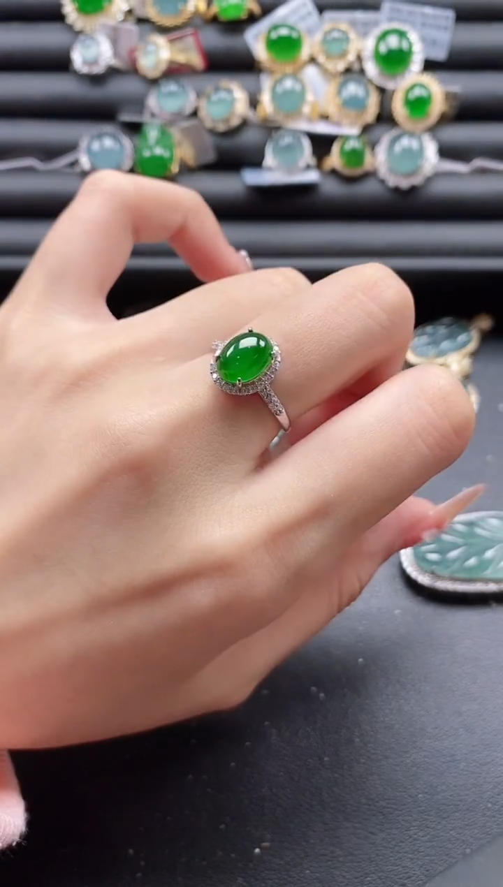 【闪购商品】翡翠戒指银S925镶嵌51151