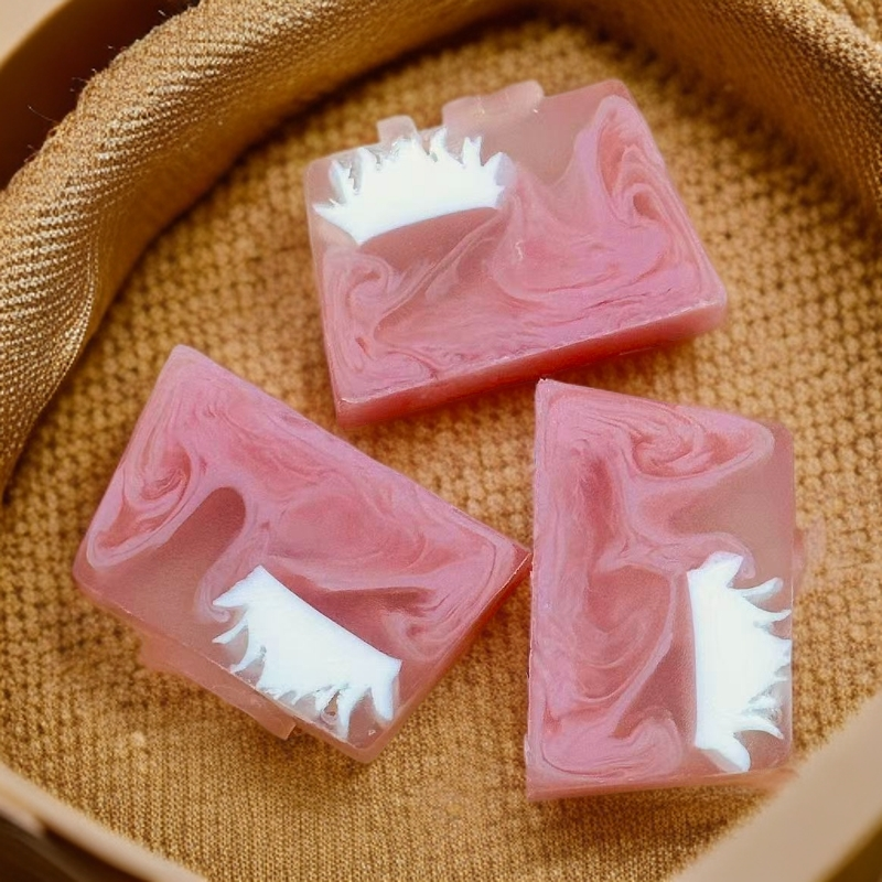 白玫粉依白玫瑰渲染精油皂尾单