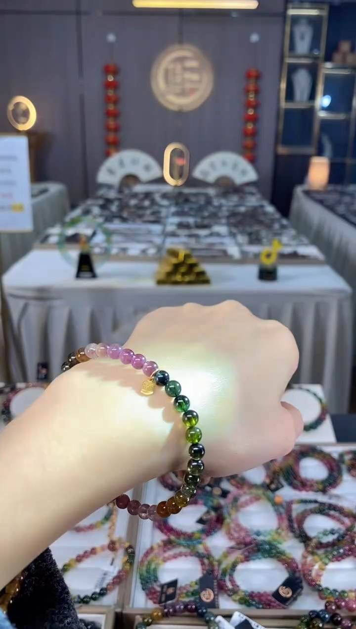 未镶嵌老矿碧玺单圈手串5mm+碧玺dan多样性发货一条