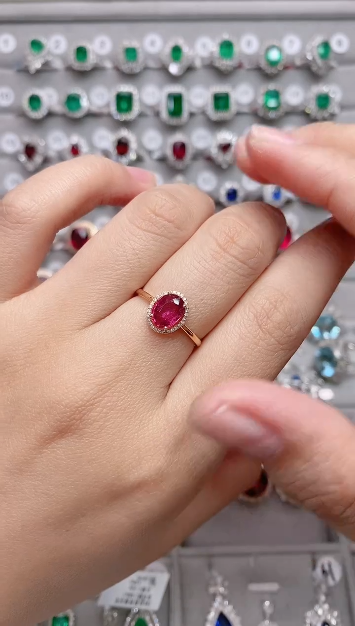 【闪购商品】碧玺18K金戒指18K金镶嵌.