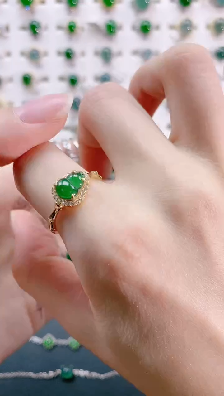 【闪购商品】翡翠戒指银S925镶嵌天然翡翠