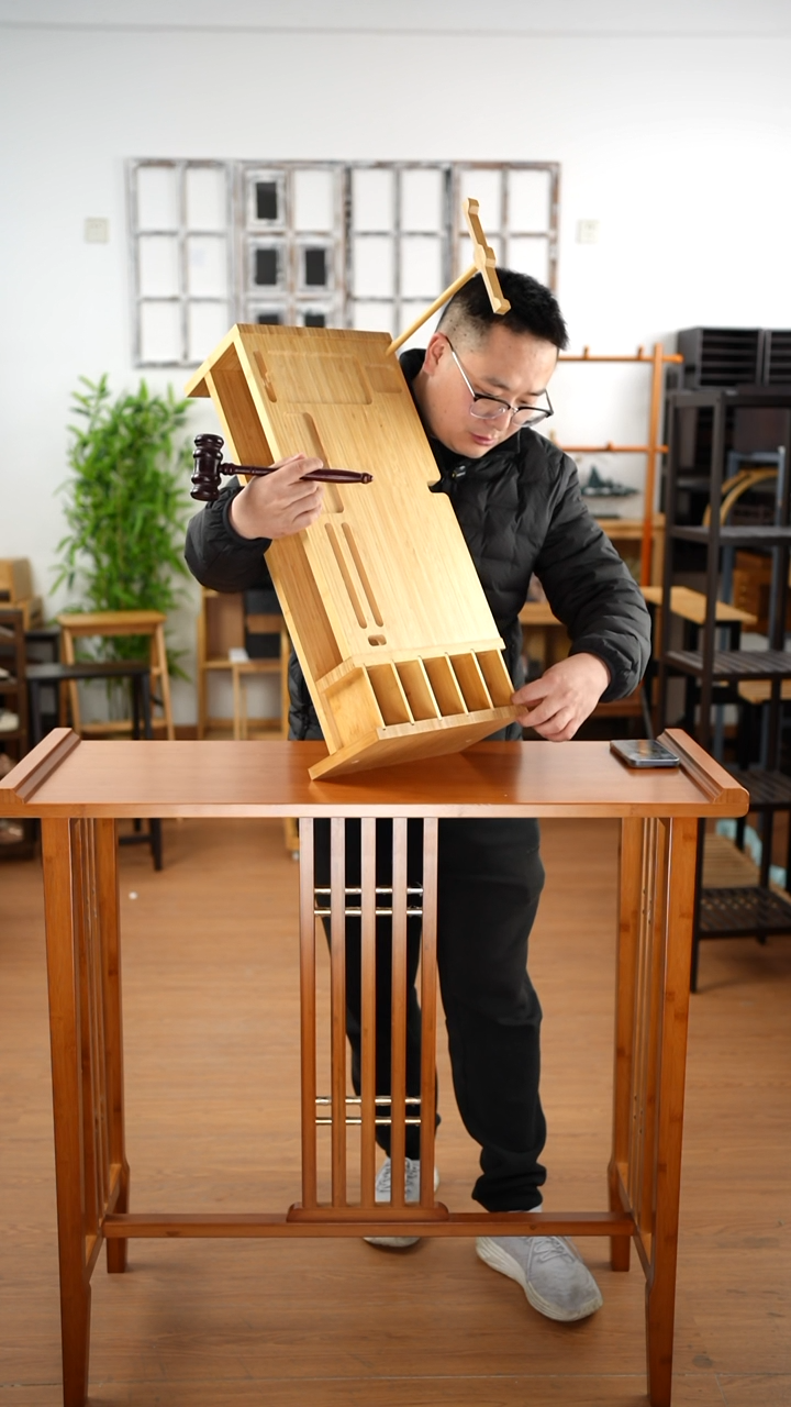 竹电脑增高架带杆子的
