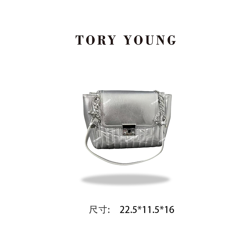 【TY】QYX-9733-银色 轻奢高级韩版单肩潮流时尚简约女包