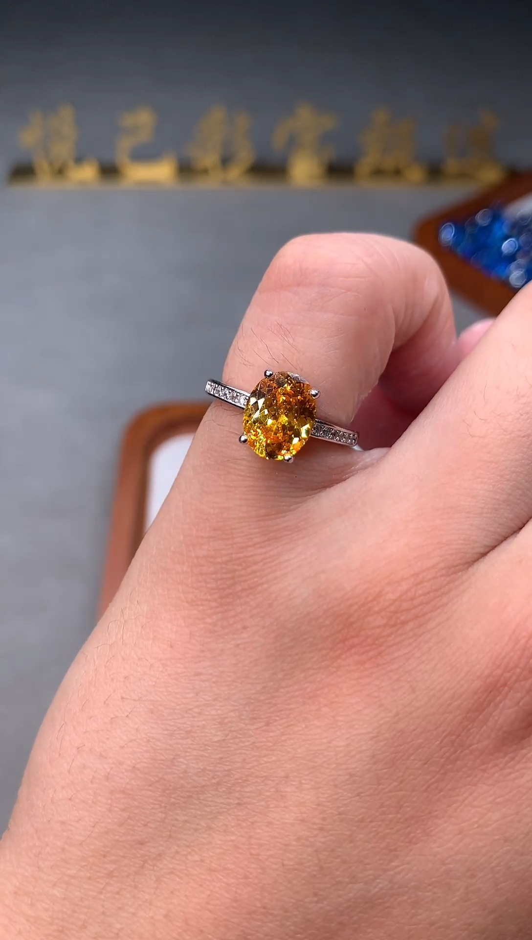 银S925镶嵌戒指碧玺2222