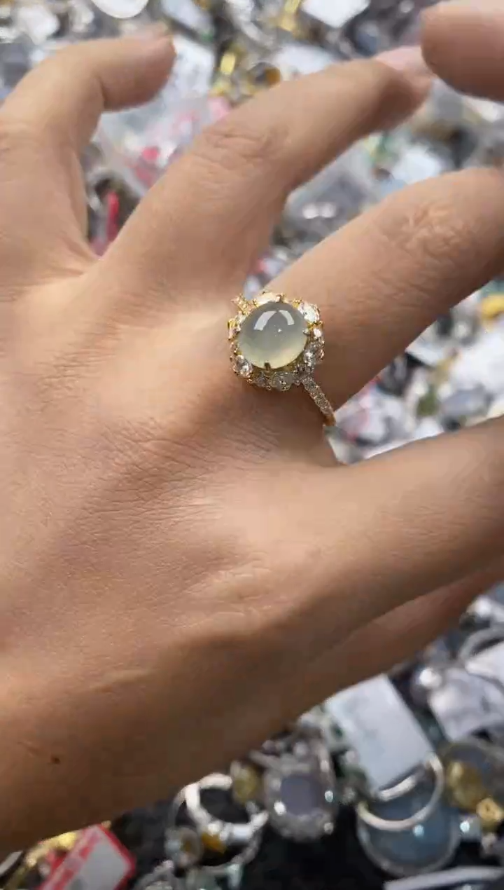 银S925镶嵌戒指翡翠888            3