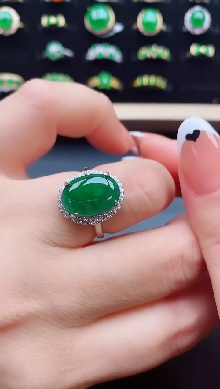 【闪购商品】翡翠戒指银S925镶嵌321321