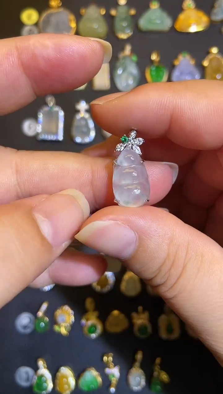 吊坠(不含链)银S925镶嵌翡翠1