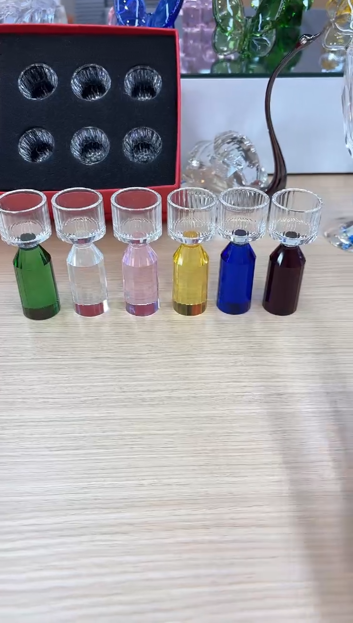 彩色白酒杯6只套装 