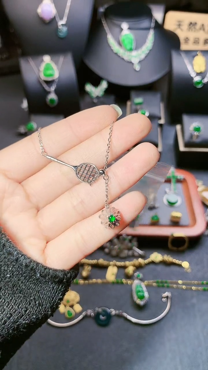 【闪购商品】翡翠项链银S925镶嵌项链