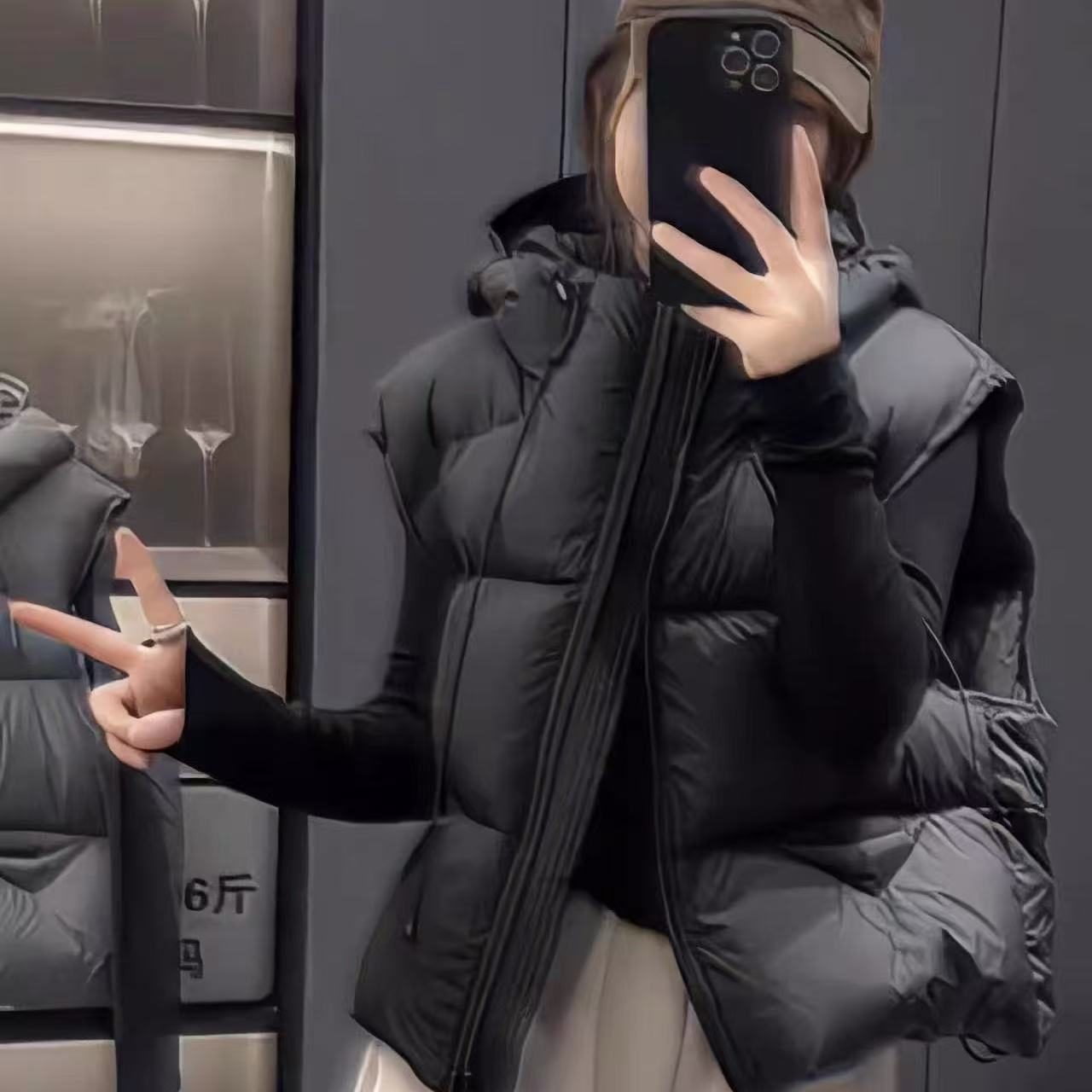 968 男女宽松短款网红厚款冬季情侣连帽百搭马甲马夹秋冬潮流