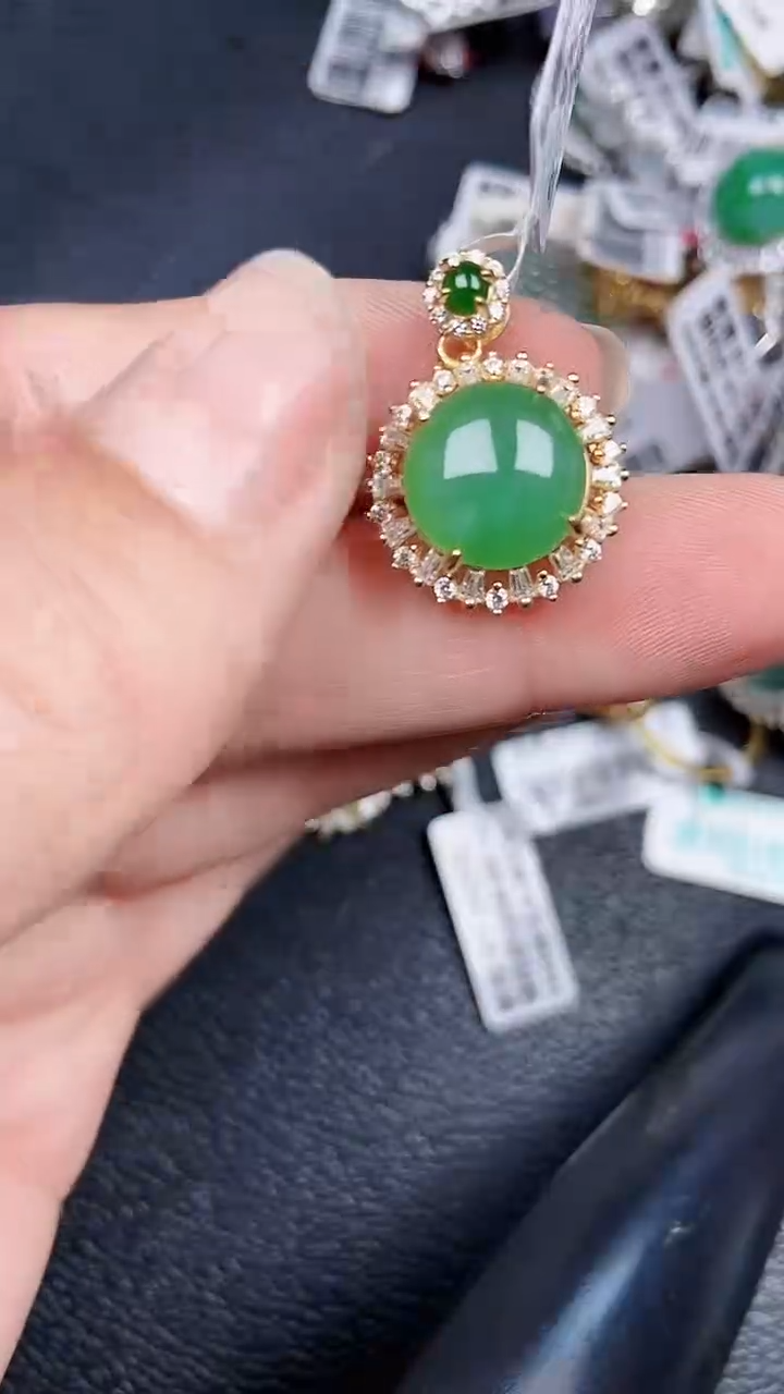 颈饰银S925镶嵌翡翠0088